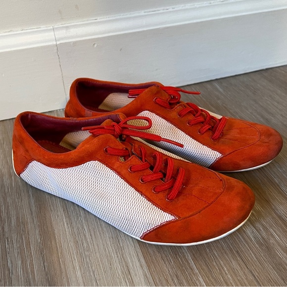 Camper Shoes - Camper Women’s Red Orange Suede & White Mesh Sneakers EU 37 / US 6.5–7 shoes